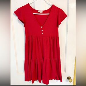 Red mini dress